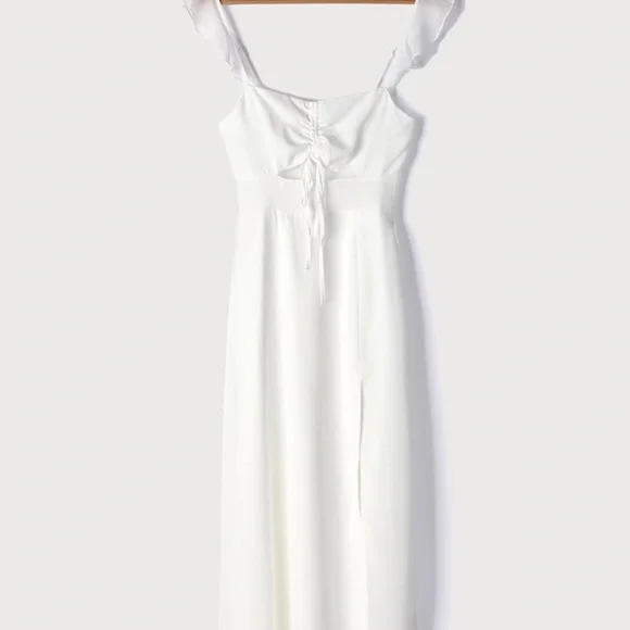 NWT Lulus The Way to Love White Ruffled Maxi Dress Small - Picture 4 of 11